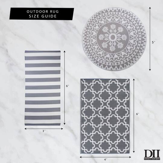 DII® Gray Moroccan Outdoor Rug, 4ft. x 6ft.